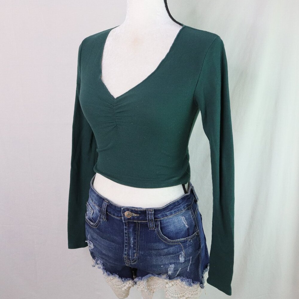 Wild Fable | Long Sleeve Waffle Knit Crop Top XS